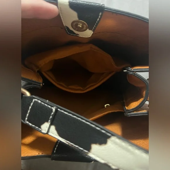 Awesome, NWOT Tan with Cow Decor Handle is a UnBranded Shoulder Bag/Cross Body. - Picture 8 of 16